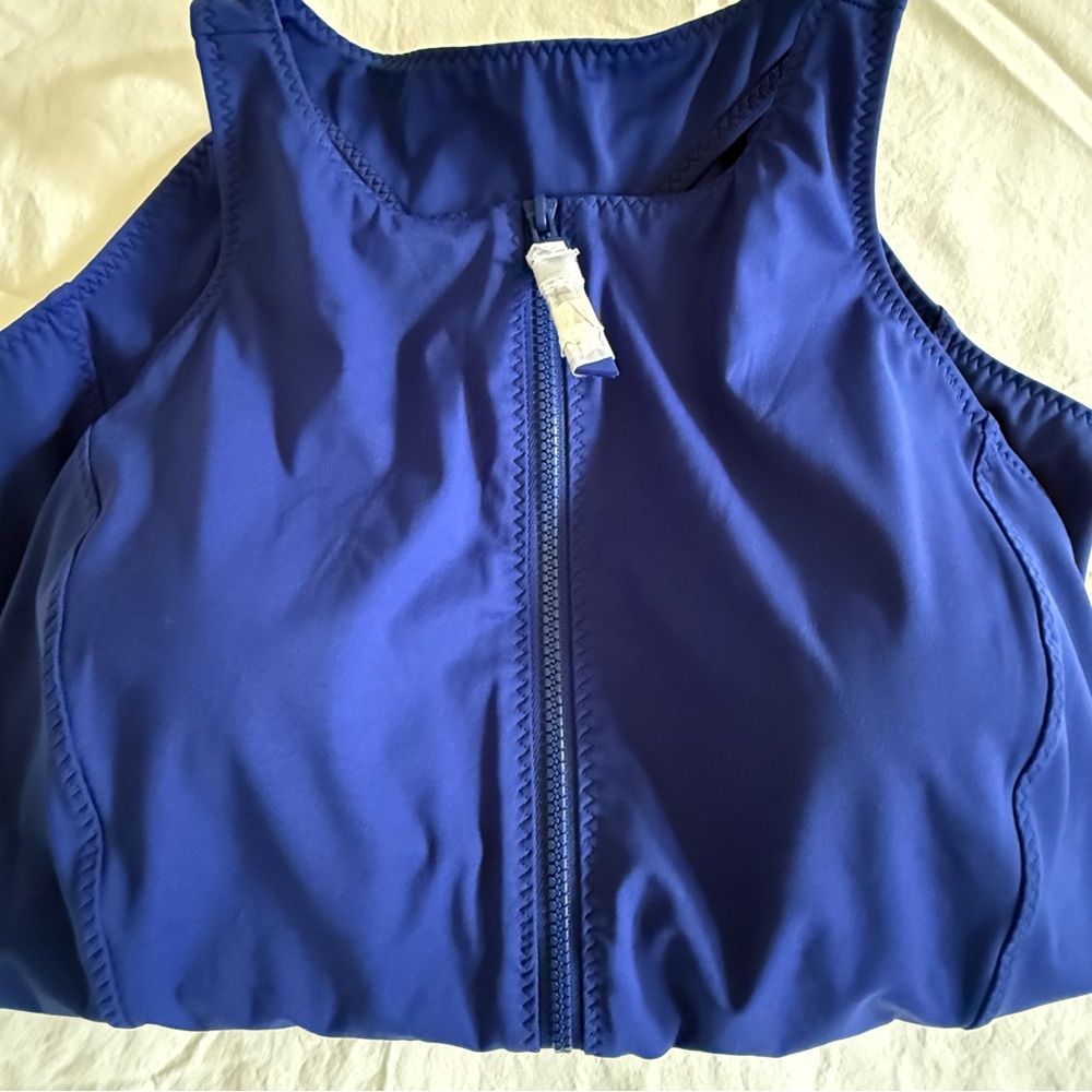 NWT Fabletics High Tide Zip-Front One-Piece Swimsuit Admiral Blue Size XXL/1X - Picture 6 of 10